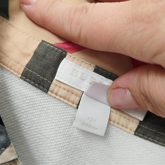 BURBERRY Polo size 12y young girls polo T-shirt Burberry logo pattern print - Picture 15 of 15